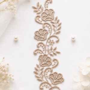 Ivory Floral Lace Applique | Bridal Wedding Dress Motif Trim | Lace Flower